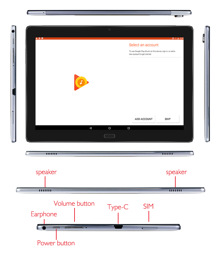 YC-108 10.5 Touch Screen Android Tablet