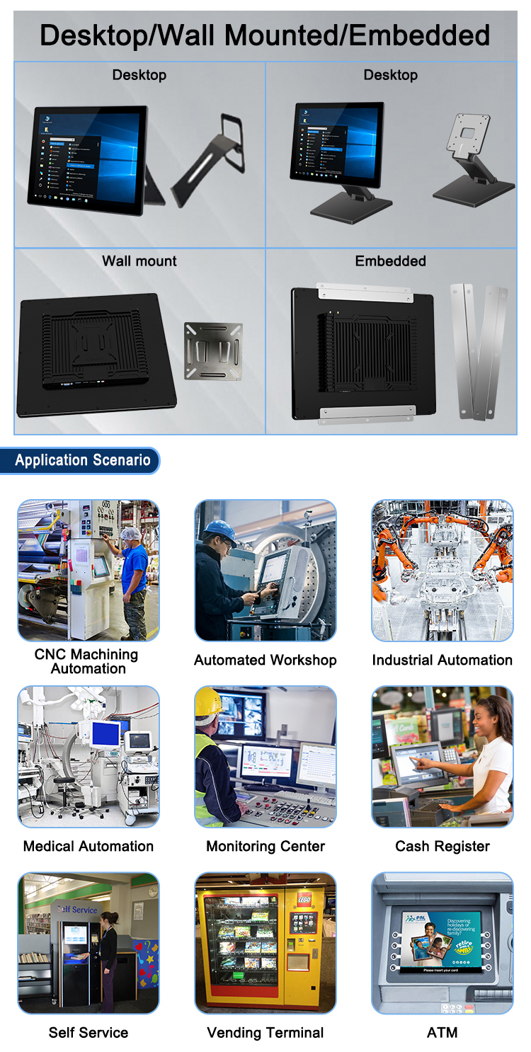 YC-17EM 17 Inch Industrial Embedded Touch Monitor - Portworld