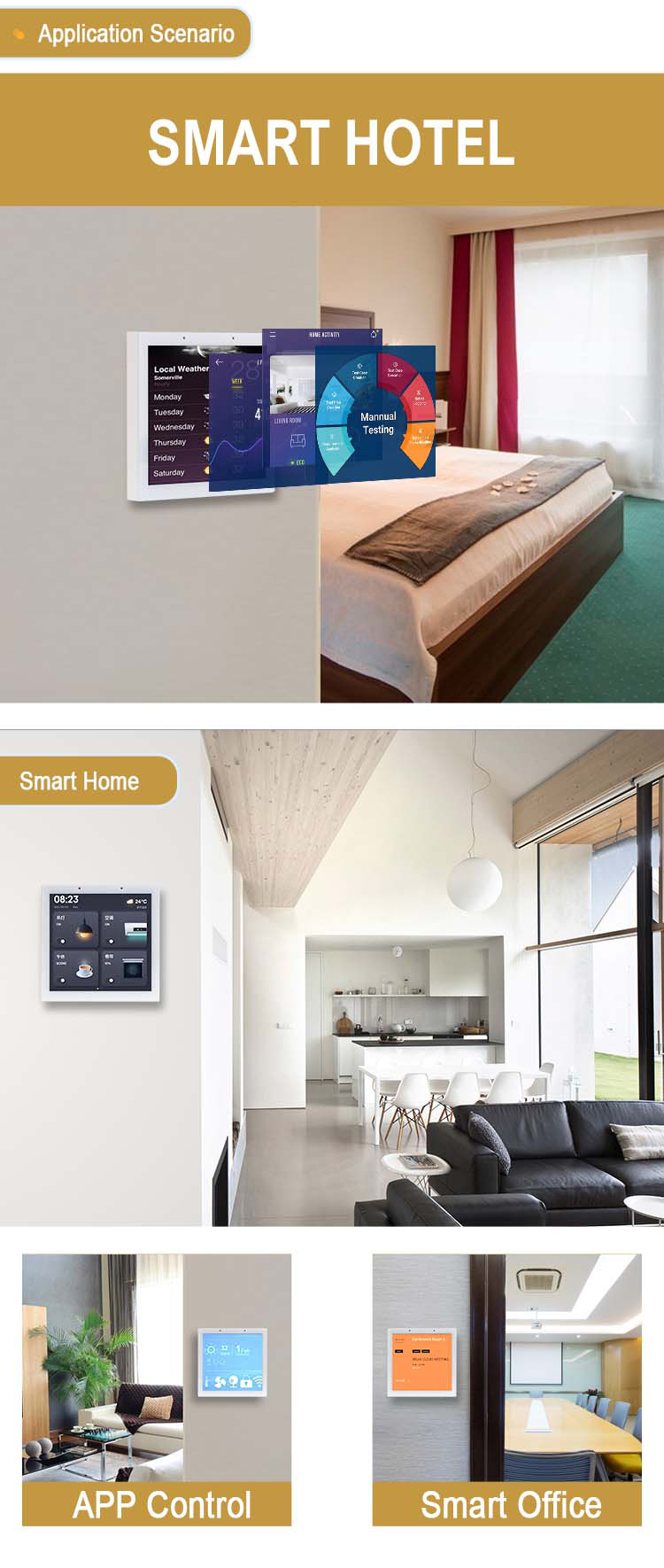 Wholesale YC-SM41P (White) 4" Smart Home Control Panel - Portworld Factory