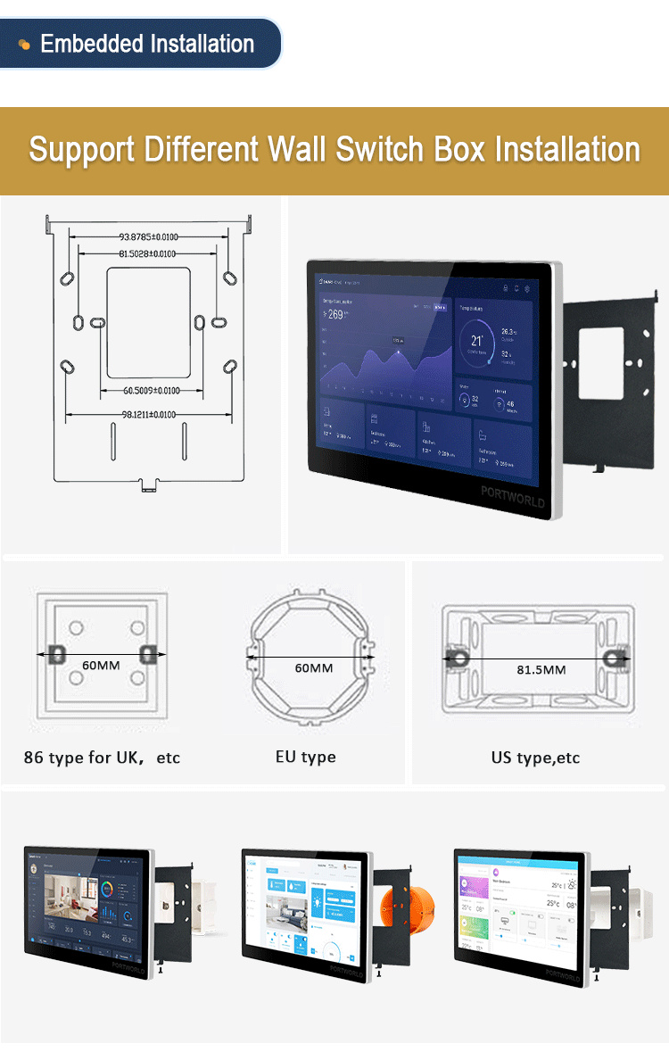 YC-SM10P 10.1 inch Smart Home POE Touch Control Panel