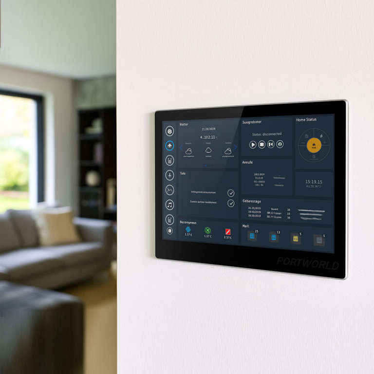 Custom UI/UX design for smart touch control panels - Portworld