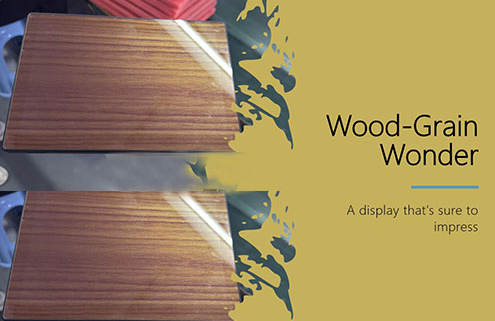 A stunning wood-grain display