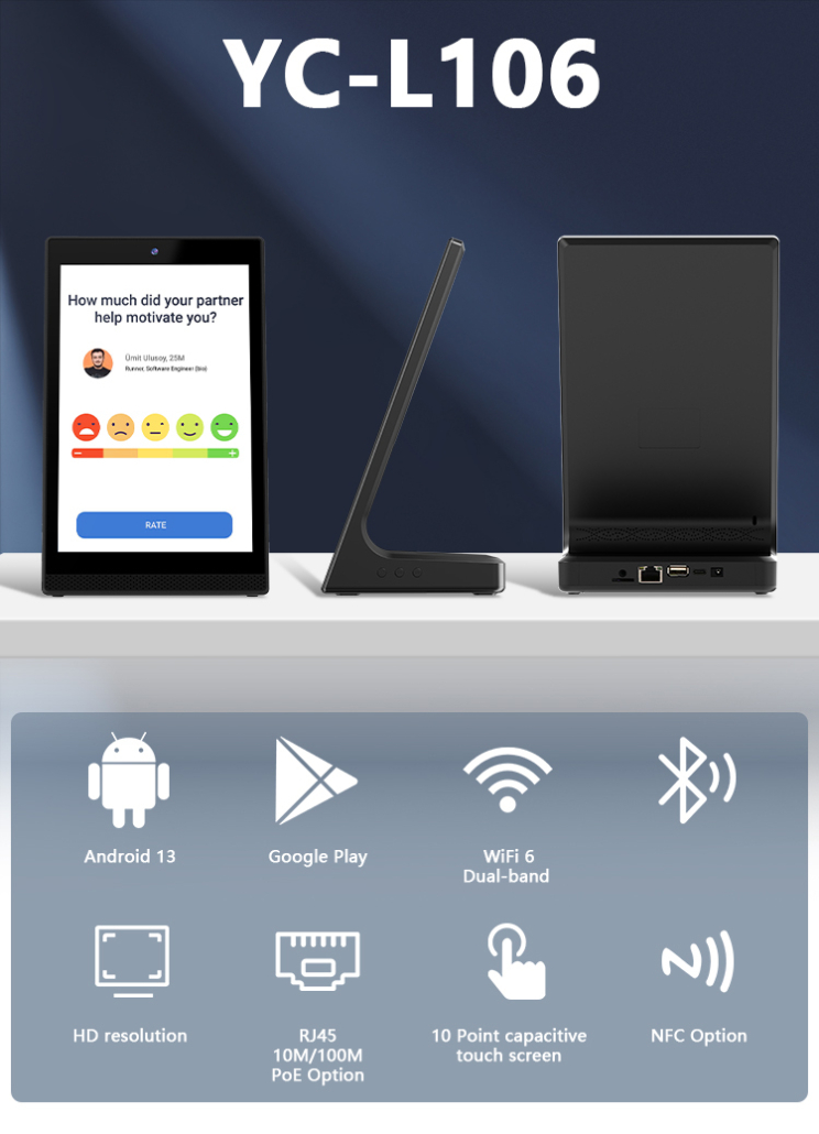 YC-L106 10.1-inch Android L-Shaped Vertical Display Tablet