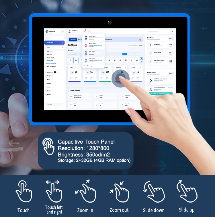 YC-LE101T 10 inch In-wall Android Tablet with LED Light