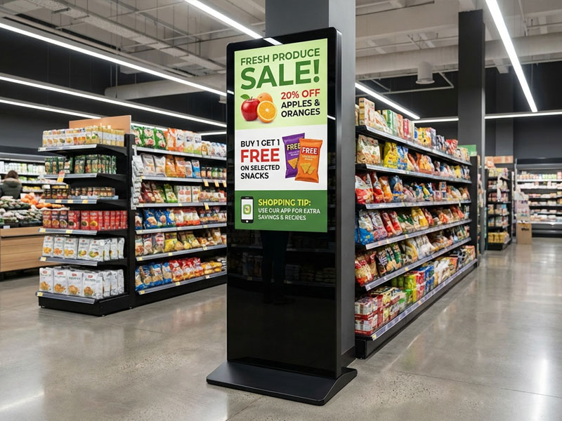 Digital Signage Kiosk Floor Standing Outdoor Poster Advertising Display-1