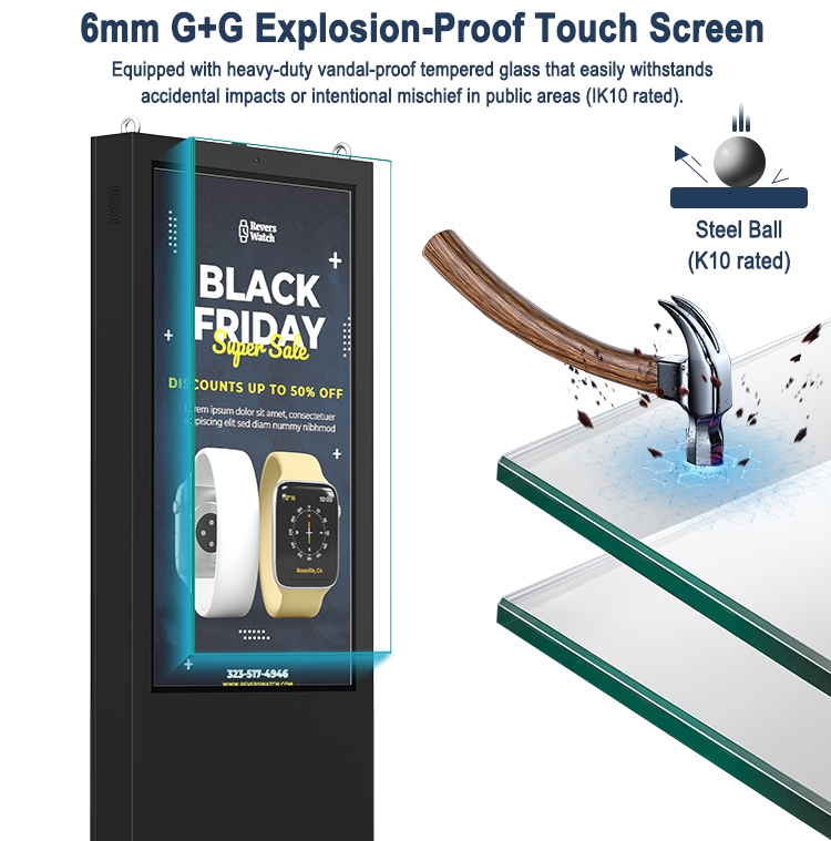 YC-5520FL-IP Floor Standing Digital Signage