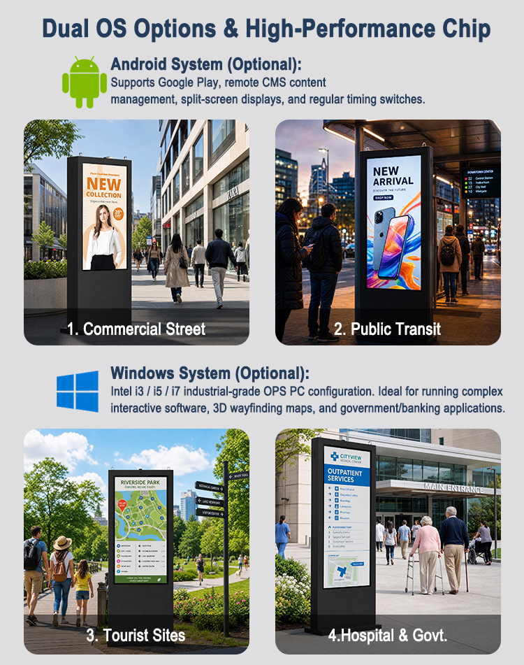 YC-5520FL-IP Floor Standing Digital Signage