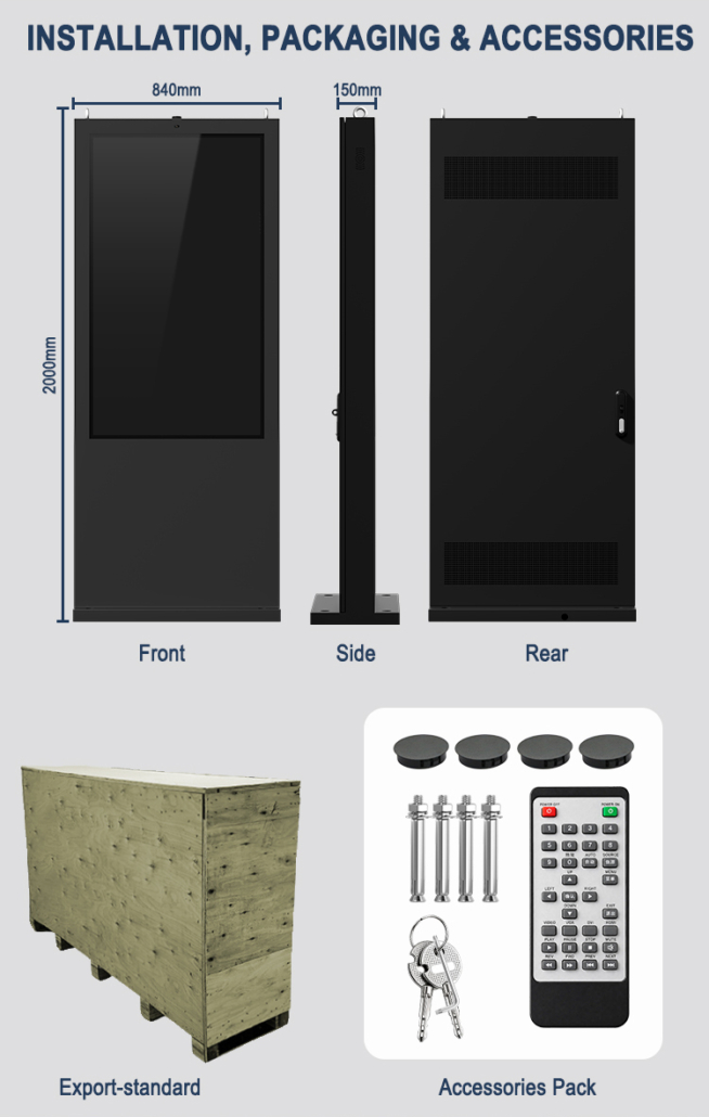 YC-5520FL-IP Floor Standing Digital Signage