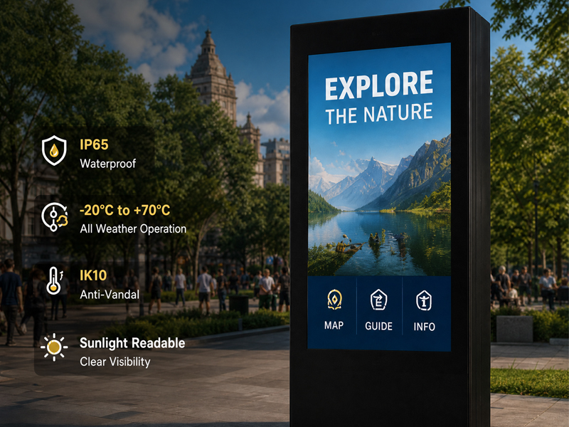 YC-5520FL-IP Floor Standing Digital Signage