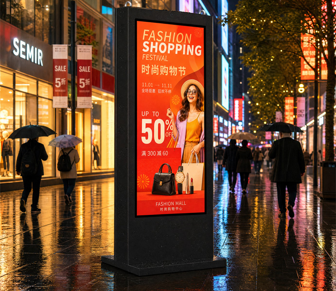 55″ Outside Floor Standing Digital Signage